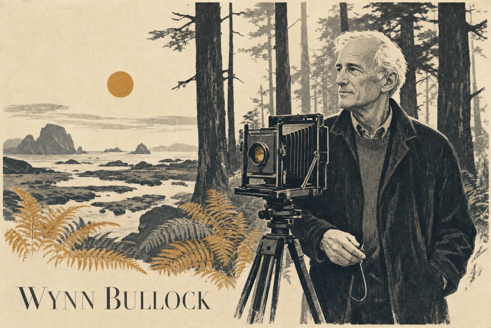 Illustrated poster of Wynn Bullock