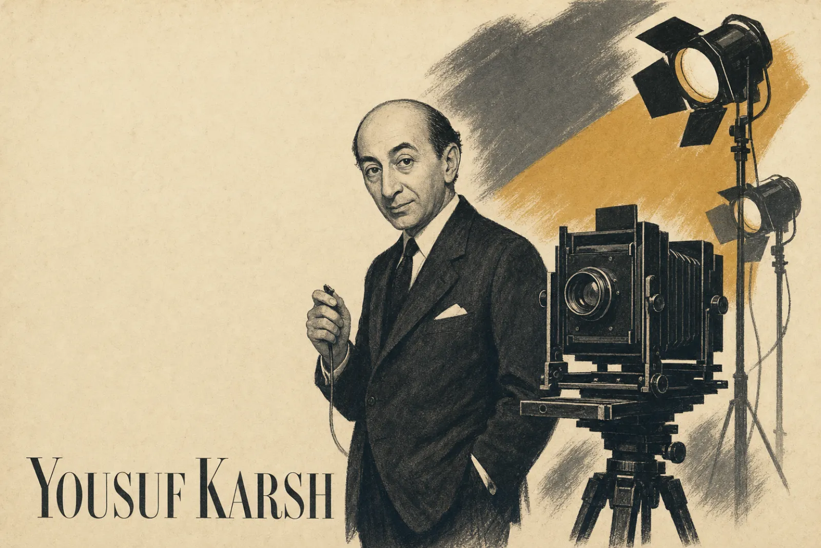 Illustrated poster of Yousuf Karsh